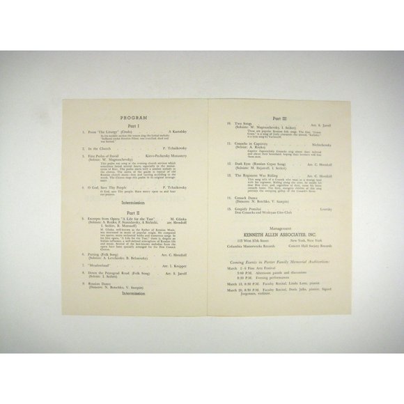 Don Cossack Program Serge Jaroff Flyer Wesleyan College Chorus 1956 Dancing - Picture 4 of 8